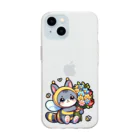 きぐるみあにまるず！の花束きぐるみネコ Soft Clear Smartphone Case