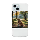 kokin0の横向きの犬 liting dog Soft Clear Smartphone Case