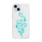 亜月の宝箱の蛇 (青) Soft Clear Smartphone Case