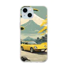 JapanCarStyleの黄色いスポーツカーと日本の風景 Soft Clear Smartphone Case