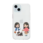 kazu_gのマメシバのつぶやき「ねぇ…散歩しようよ…」（濃色用） Soft Clear Smartphone Case