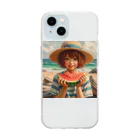 SEKAIJUのスイカと海と女の子 Soft Clear Smartphone Case