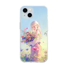 花束娘のMelody of Bouquets and Blue Sky Soft Clear Smartphone Case