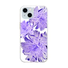 allure72のボタニカルフラワー　ホワイトブルー Soft Clear Smartphone Case