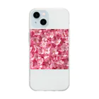 オンラインショップイエローリーフのピンクの花　桜　綺麗 ソフトクリアスマホケース