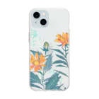 RetrowaveFlowerのRetrowaveFlower-ベニバナ- Soft Clear Smartphone Case