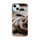 zigerparkの寝転ぶ猫 Soft Clear Smartphone Case