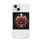 ninja-vUPYzGSUAplbの薔薇クロス Soft Clear Smartphone Case