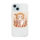 frogsystemの猫神さま Soft Clear Smartphone Case