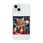 はなにゃんのおうちの花火で遊ぶかわいい猫ちゃん Soft Clear Smartphone Case