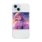 yukatagirlsのお祭りの夜の女の子 Soft Clear Smartphone Case