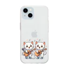 チェリモヤのねこコーラス 12 Soft Clear Smartphone Case