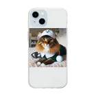 sophie138の猫ゴルファー Soft Clear Smartphone Case