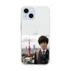 可愛い男の子イラスト販売所　By,keicyanの男の子　中学1年生　タワーバッグに Soft Clear Smartphone Case