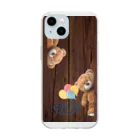 step by stepのクマ🐻　スマホケース Soft Clear Smartphone Case