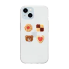 hamonihamoniのビーズ刺繍　くまちゃん&クッキー Soft Clear Smartphone Case