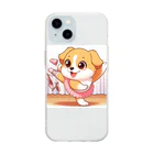 oz-chanのバレリーナのように踊る犬_アニメ風1 Soft Clear Smartphone Case