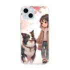 犬との日常物語 -All for Dogs Designed-の犬と冒険4 Soft Clear Smartphone Case