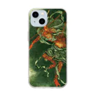 WABISABIMOMENTSの葛飾北斎「雷神図」スマホケース Soft Clear Smartphone Case