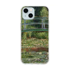 夜間遊泳のクロード・モネ　『睡蓮の池と日本の橋』 絵画ペイント Soft Clear Smartphone Case