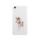 愛犬太郎のグッズの歩く太郎イラスト風【柴犬】名前入り Soft Clear Smartphone Case