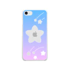 宙月屋（そらつきや）のナガレほし（ブルー&ピンク）　iPhoneSE2用 Soft Clear Smartphone Case