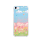 PetWORKs SUZURI Shopのくまさんの森と空 Soft Clear Smartphone Case