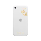 YASASHI-neko-のりんごに威嚇する猫（iPhoneSE第2世代専用） Soft Clear Smartphone Case