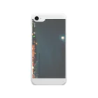 ため息のひらめきのThe moon floating on SHINKO Pier.(skeleton・navy) Soft Clear Smartphone Case