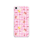 マエダレナ / イラストレーターのCherryチェックソフトスマホケース【cherrymimmy】 Soft Clear Smartphone Case