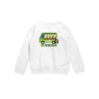 のりものドット絵Tシャツのキッチンカー（ハンバーガー） Crew Neck Sweatshirt