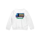 のりものドット絵Tシャツの移動図書館車 Crew Neck Sweatshirt