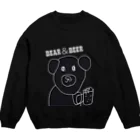 -YAKKOのクマとビール Crew Neck Sweatshirt