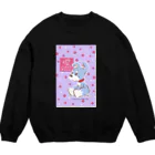 obosa_DENS/SABEAR_shop ＠SUZURIのおすわりマオちゃん_ウエア Crew Neck Sweatshirt