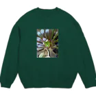 ミクロの多肉植物の黒法師 Crew Neck Sweatshirt