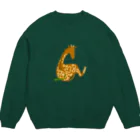 どうぶつYAのおすわりキリン Crew Neck Sweatshirt