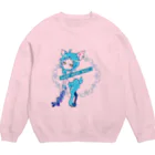 SWのシカの嬢BLUE Crew Neck Sweatshirt