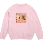 海賊猫 cocoの『いちごの標本帖』🍓Donation Items for cats Crew Neck Sweatshirt