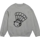 まるコロッ。のウサコロまる・パラシュートで降下（線画：黒バージョン） Crew Neck Sweatshirt