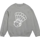 まるコロッ。のウサコロまる・パラシュートで降下（線画：白バージョン） Crew Neck Sweatshirt