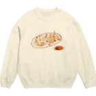 トコロコムギのニンニクたっぷり餃子にゃんこ Crew Neck Sweatshirt