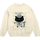 えかきにゃんこのお店♪のくろねこ・・雨に唄えば♪ Crew Neck Sweatshirt