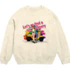 バイクは楽しいの原付女子 Crew Neck Sweatshirt