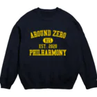 AROUND ZEROのカレッジロゴ　4段プリント　イエロー Crew Neck Sweatshirt
