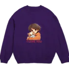 AwagoModeのI LOVE YOU(Cat&Girl) (37) Crew Neck Sweatshirt