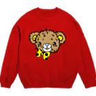 Cɐkeccooのクマのブラウン-カラフル(うさぎのラビのお友達) Crew Neck Sweatshirt