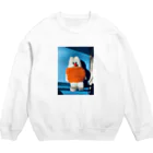 HARUNA AOKIのしゃぼんぼん・朝焼けのオレンジニット Crew Neck Sweatshirt