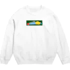 凹ちゃくshopのへこちゃく（芝生の上で寝てる）トレーナー Crew Neck Sweatshirt