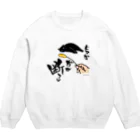 まつり猫ショップの黒猫様シリーズ②(生地淡色) Crew Neck Sweatshirt