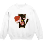 ハク先生《ほのぼの系イラスト描いてます》の貴方へ愛の花束を 黒猫さん Crew Neck Sweatshirt